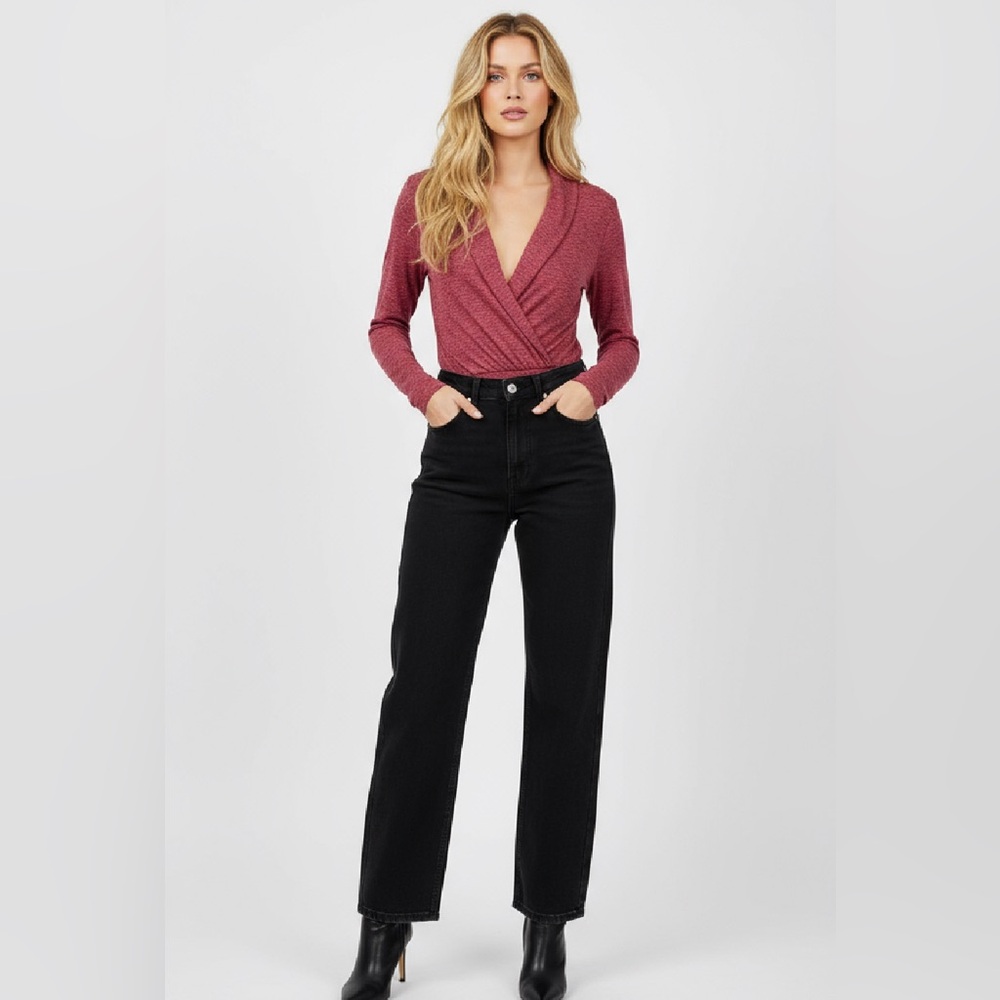 CHOCOLATE USA Chrystal Deep V Bodysuit